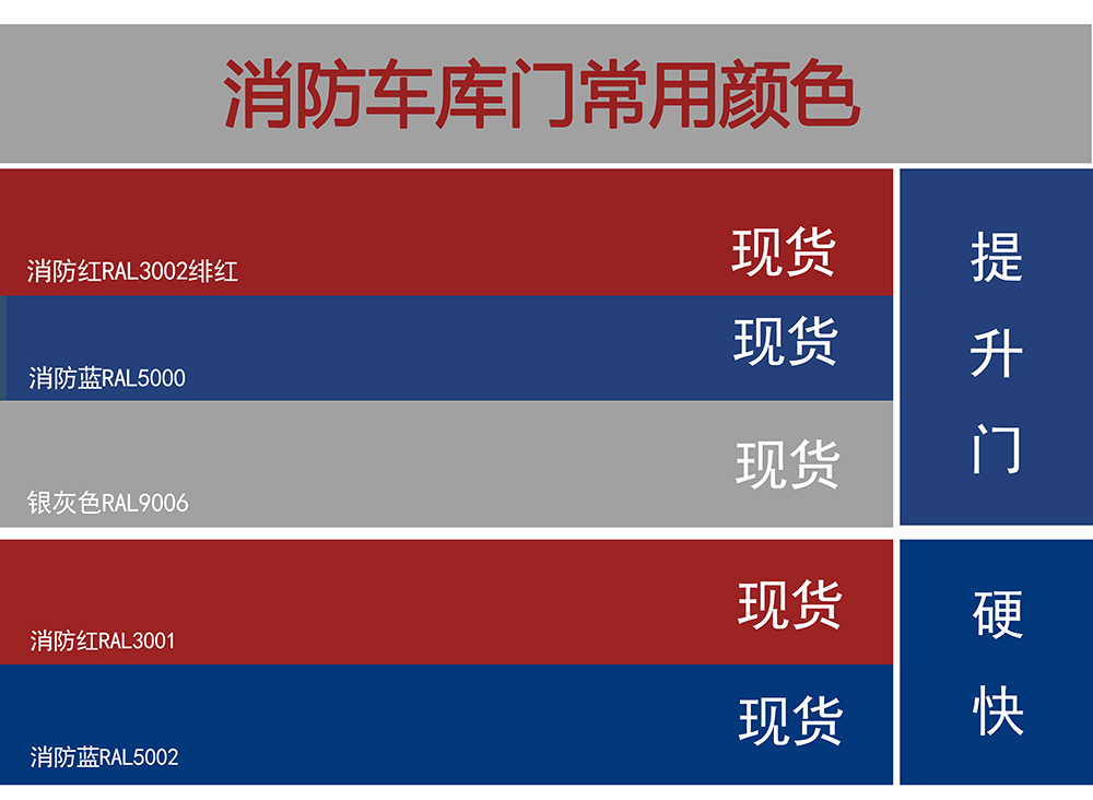 消防车库门的颜色选配及开启速度